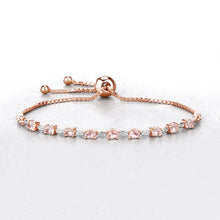 Load image into Gallery viewer, Genuine Morganite and White Diamond Bolo Bracelet