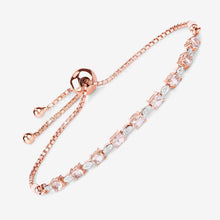 Load image into Gallery viewer, Genuine Morganite and White Diamond Bolo Bracelet
