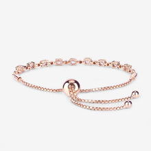 Load image into Gallery viewer, Genuine Morganite and White Diamond Bolo Bracelet