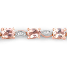 Load image into Gallery viewer, Genuine Morganite and White Diamond Bolo Bracelet