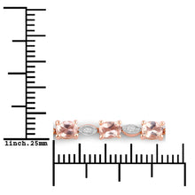 Load image into Gallery viewer, Genuine Morganite and White Diamond Bolo Bracelet