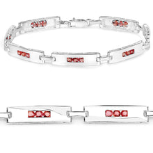 Load image into Gallery viewer, Genuine Orange Sapphire Tennis Bracelet