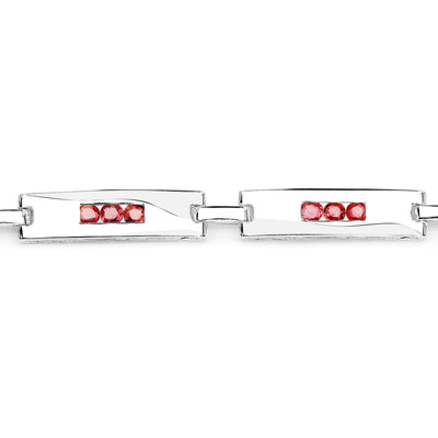 Genuine Orange Sapphire Tennis Bracelet