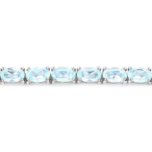 Load image into Gallery viewer, Genuine Blue Topaz Tennis Silver Bracelet