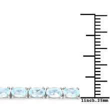Load image into Gallery viewer, Genuine Blue Topaz Tennis Silver Bracelet