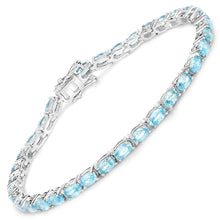 Load image into Gallery viewer, Genuine Blue Zircon Tennis Bracelet