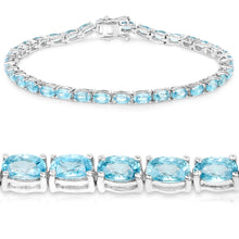 Load image into Gallery viewer, Genuine Blue Zircon Tennis Bracelet