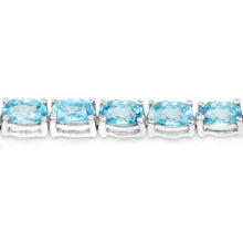 Load image into Gallery viewer, Genuine Blue Zircon Tennis Bracelet