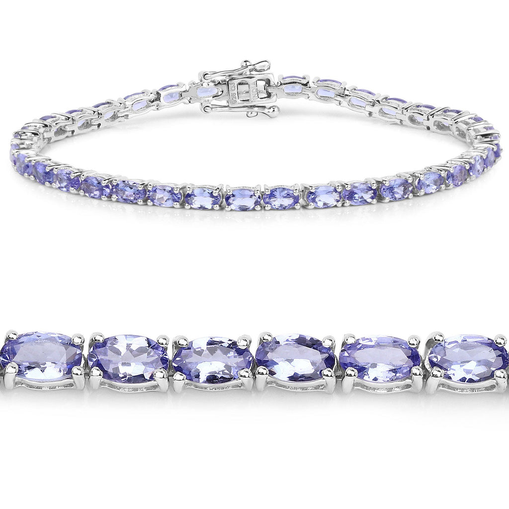 Natural Purple Tanzanite Silver Tennis Bracelet