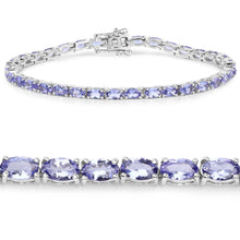 Load image into Gallery viewer, Natural Purple Tanzanite Silver Tennis Bracelet