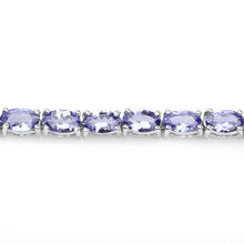Load image into Gallery viewer, Natural Purple Tanzanite Silver Tennis Bracelet