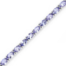 Load image into Gallery viewer, Natural Purple Tanzanite Silver Tennis Bracelet