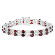 Load image into Gallery viewer, Natural Garnet &amp; White Topaz Bracelet