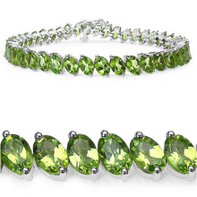 Load image into Gallery viewer, Genuine Green Peridot Tennis Bracelet Silver