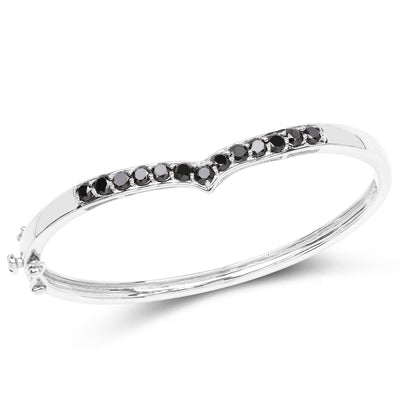 Natural Black Diamond Bangle For Women
