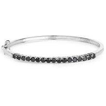 Load image into Gallery viewer, Genuine Black Diamond Bangle Bracelet