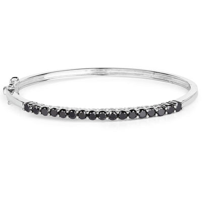 Genuine Black Diamond Bangle Bracelet