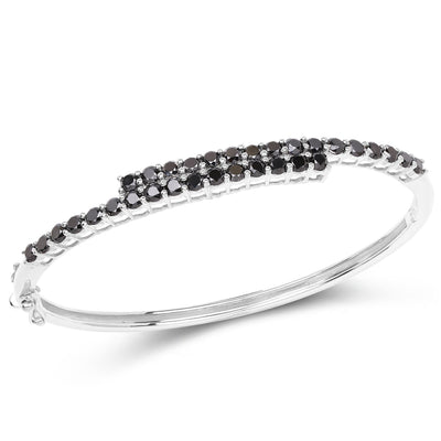 Genuine Black Bangle Diamond Bracelet