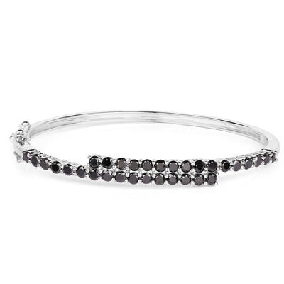 Genuine Black Bangle Diamond Bracelet