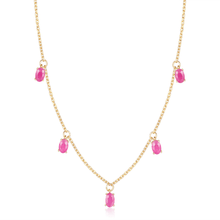 Load image into Gallery viewer, Ruby Layering Necklace Sterling Silver Ruby Stone Dainty Choker July Birthstone Collar Necklace Gift - FineColorJewels