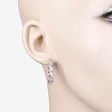Load image into Gallery viewer, Rose Gold Genuine Morganite Hoop Earrings
