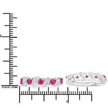 Load image into Gallery viewer, Genuine Pink Ruby Hoop Earrings