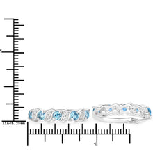 Load image into Gallery viewer, Genuine Swiss Blue Topaz Hoop Earrings