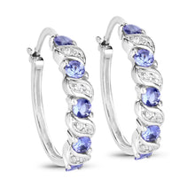 Load image into Gallery viewer, Genuine Tanzanite Hoop Earrings