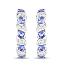 Load image into Gallery viewer, Genuine Tanzanite Hoop Earrings