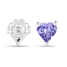 Load image into Gallery viewer, Genuine Tanzanite Heart Stud Earrings