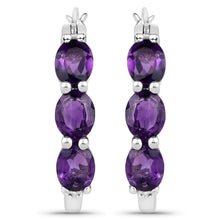 Load image into Gallery viewer, Genuine Purple Amethyst and Diamond Earrings