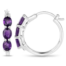 Load image into Gallery viewer, Genuine Purple Amethyst and Diamond Earrings