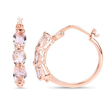 Load image into Gallery viewer, Genuine Pink Morganite and Diamond Earrings