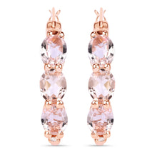 Load image into Gallery viewer, Genuine Pink Morganite and Diamond Earrings