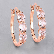 Load image into Gallery viewer, Genuine Pink Morganite and Diamond Earrings