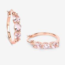 Load image into Gallery viewer, Genuine Pink Morganite and Diamond Earrings