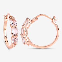 Load image into Gallery viewer, Genuine Pink Morganite and Diamond Earrings