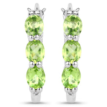 Load image into Gallery viewer, Genuine Green Peridot Hoop Earrings
