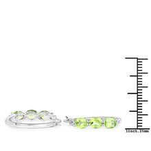 Load image into Gallery viewer, Genuine Green Peridot Hoop Earrings