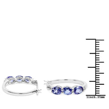 Load image into Gallery viewer, Genuine Tanzanite Diamond 3 Stone Earrings