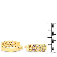 Load image into Gallery viewer, Multicolor Stone Hoop Earrings