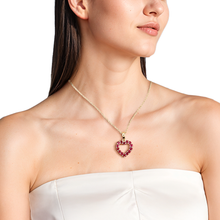Load image into Gallery viewer, 10K Yellow Gold Ruby Heart Necklace