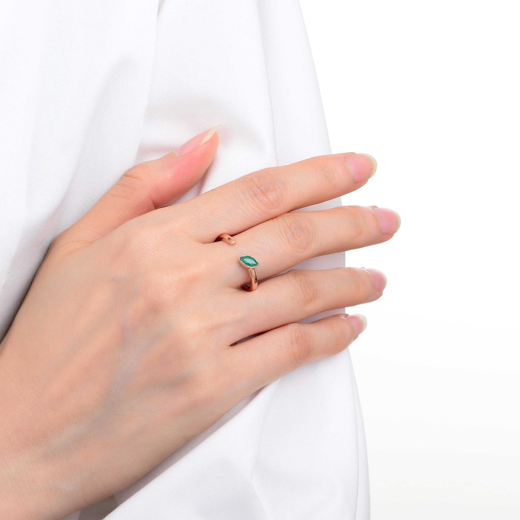 Emerald Green May Birthstone Marquise Ring