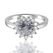 Load image into Gallery viewer, Aquamarine Blue Heart Ring for Women 