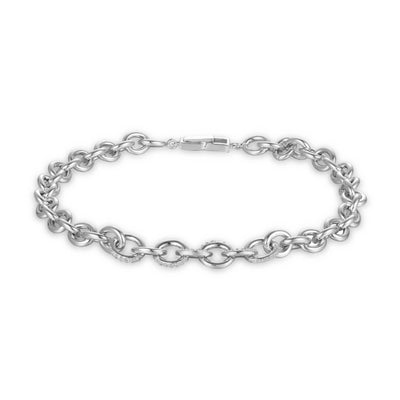 Sterling Silver Moissanite  Chain Bracelet Chain Teen Bracelet  Moissanite Silver Chain Bracelet - FineColorJewels