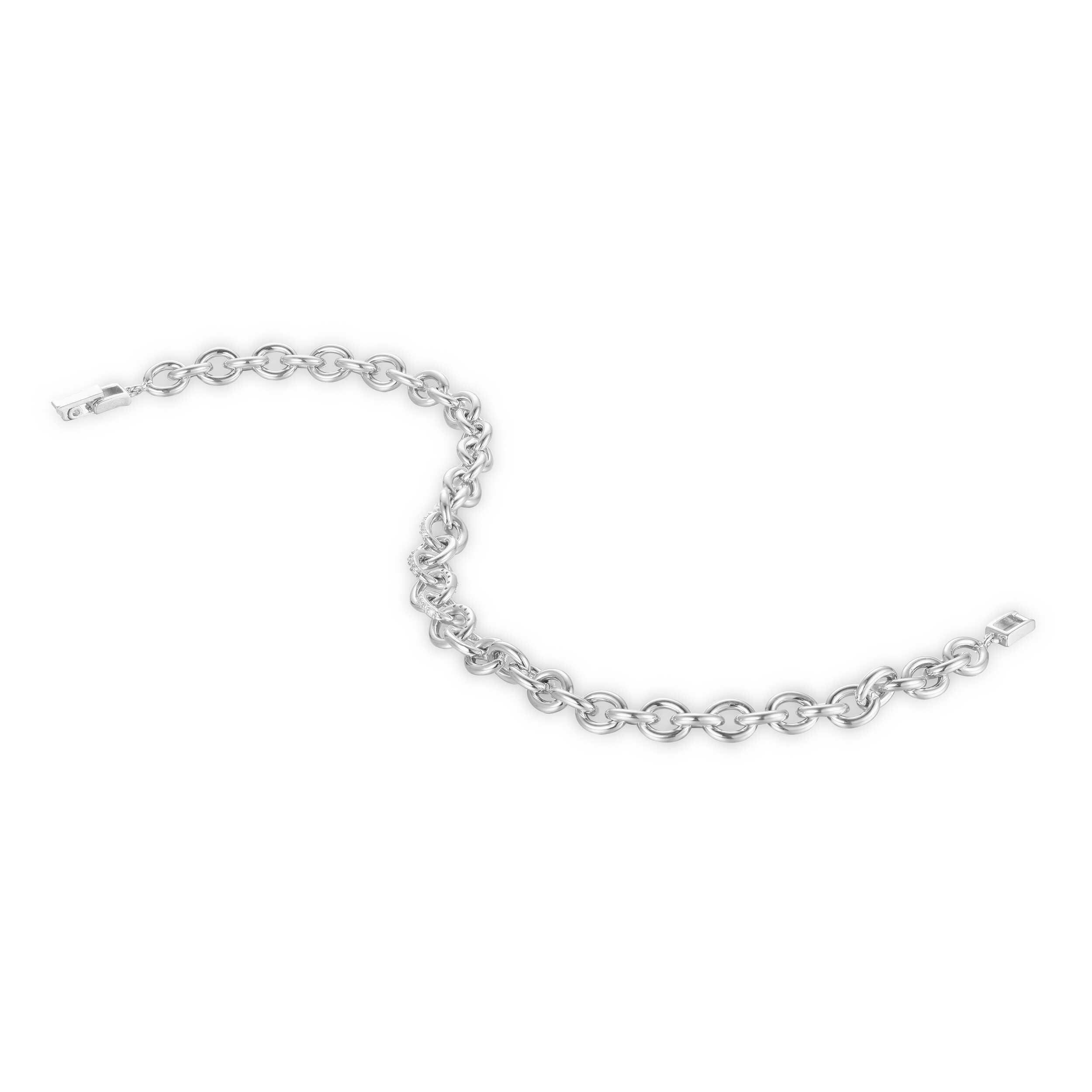Moissanite Silver Chain Bracelet - FineColorJewels