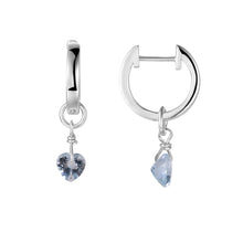 Load image into Gallery viewer, Drop Earrings with Natural Blue Topaz Blue Heart Earrings