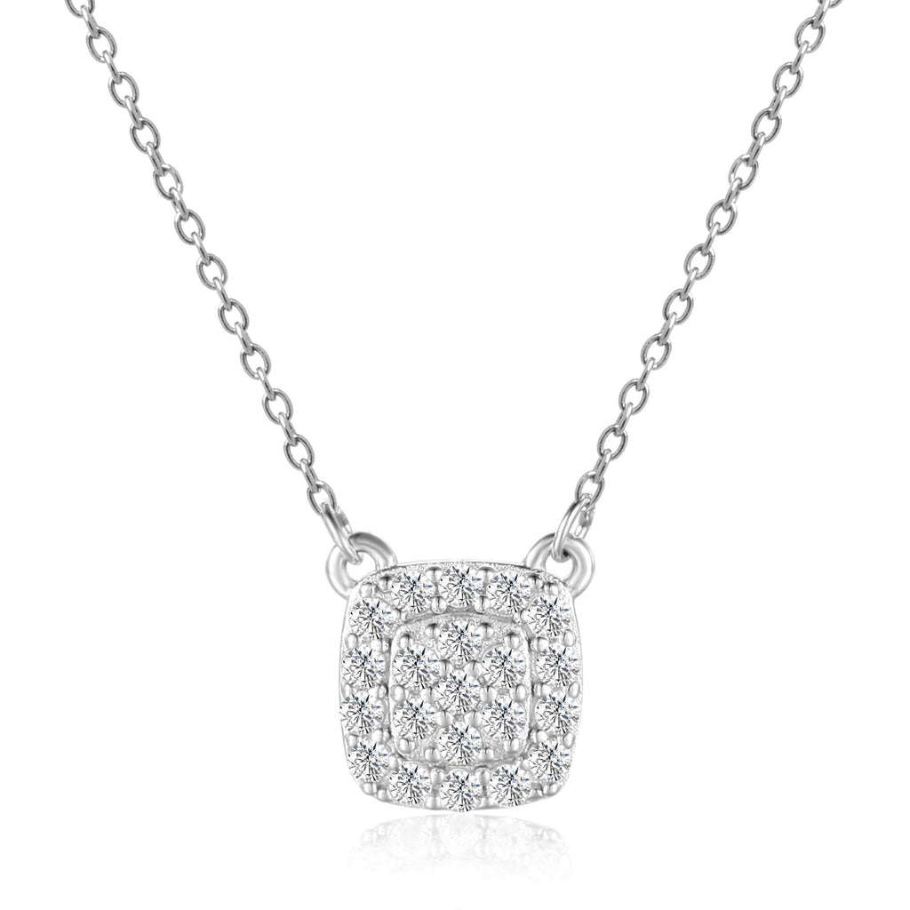 White Topaz Pendant Necklace in 925 Sterling Silver White Topaz Cluster Necklace Bridesmaid Gift Natural White Topaz Pendant Necklace