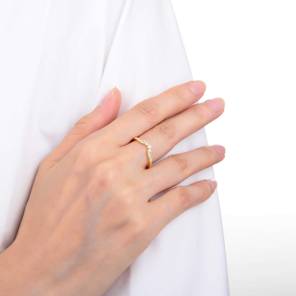 White Sapphire Yellow Gold Plated Crown Ring