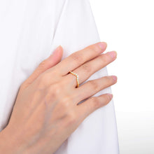 Load image into Gallery viewer, White Sapphire Yellow Gold Plated Crown Ring